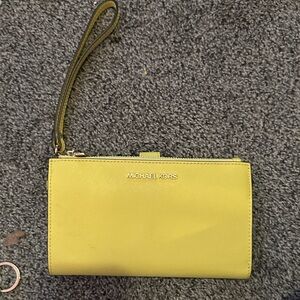 Michael Kors Lemon Yellow Wristlet Clutch
